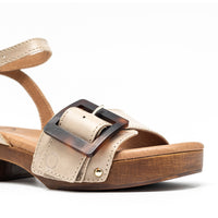 Javea Taupe Leather Clog