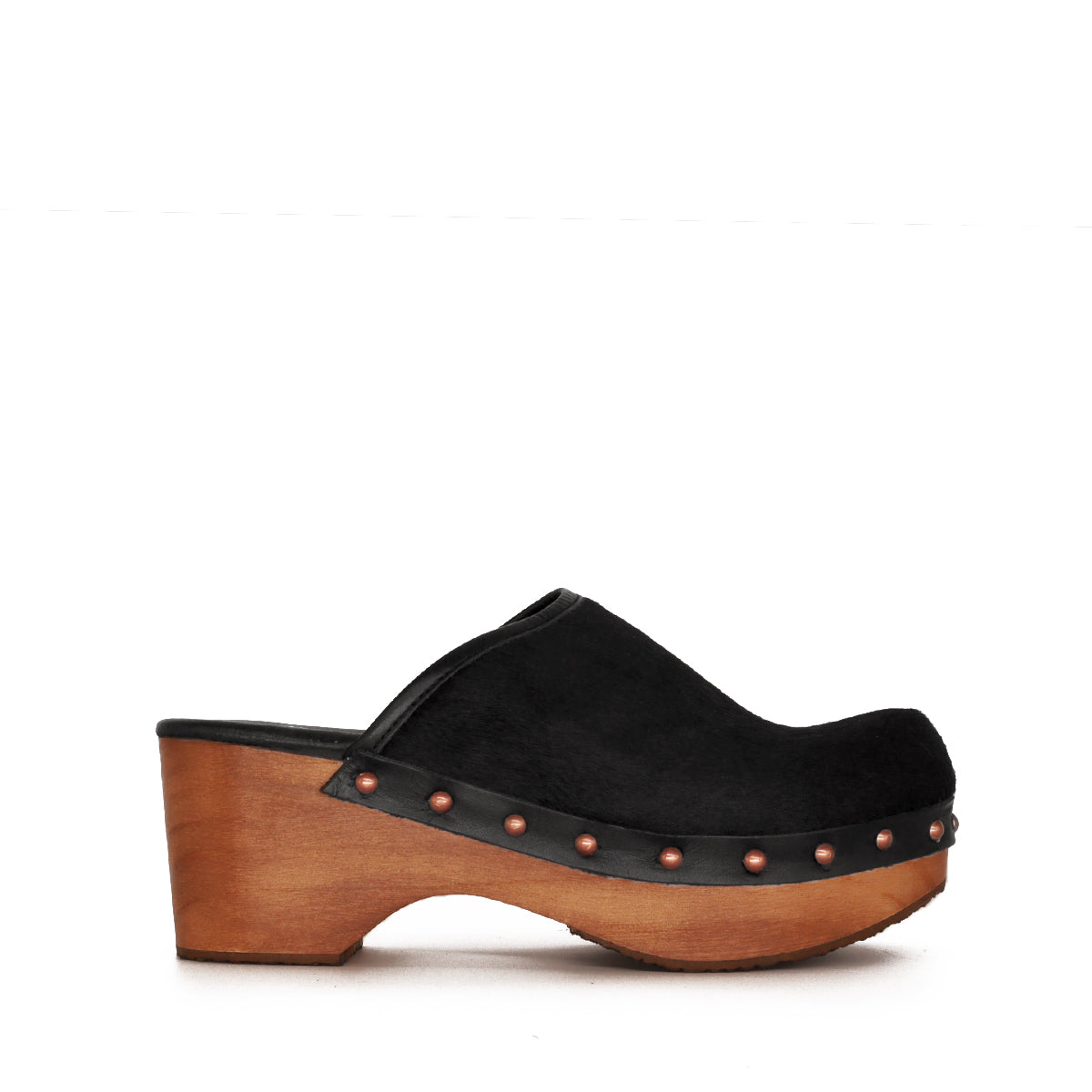 Black clogs wooden clearance heel