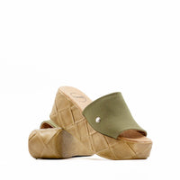 Macao Olive Platform Sandal 